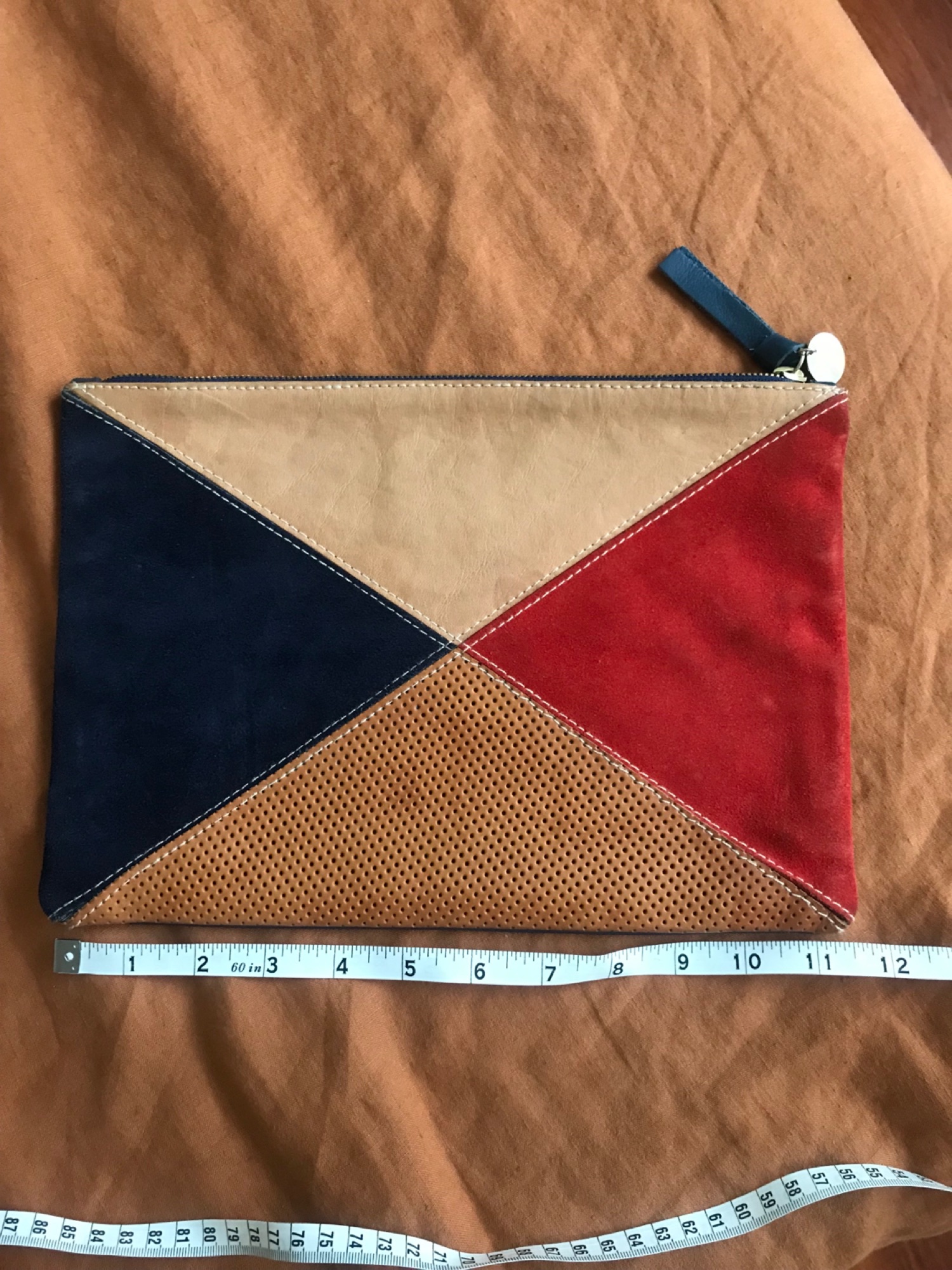 Clare V Patchwork suede/leather clutch - 1