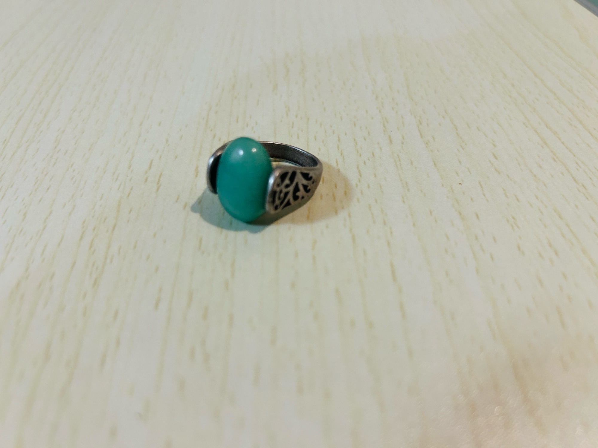 선물용 옥반지 5개 일괄(사이즈 조정 가능) + 주머니 - 1