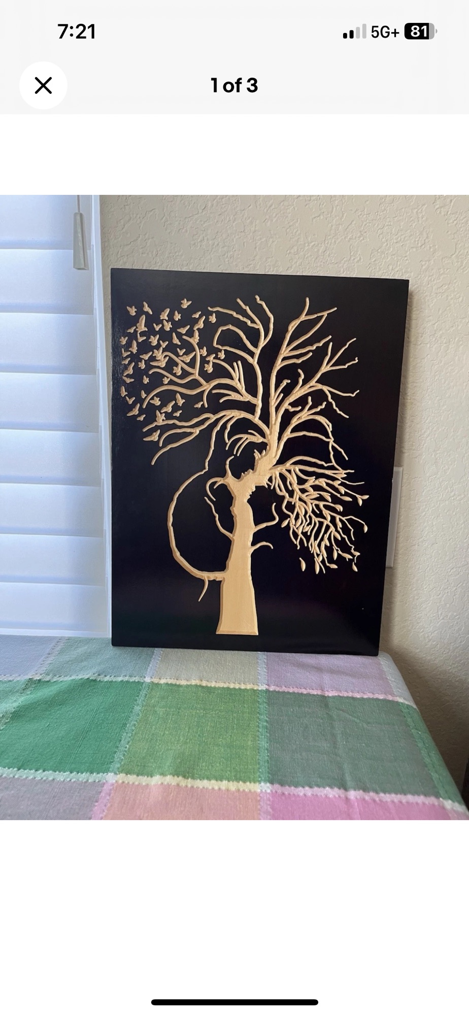 나무 벽걸이 Maysan Etching Wooden Wall art Tree of Life Made in USA - 1