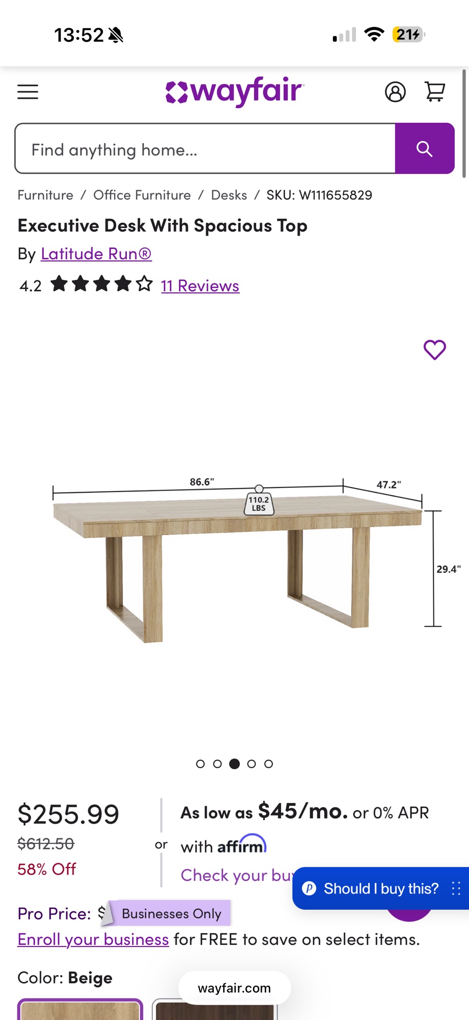 새상품 - 넓고 튼튼한 데스크 - 1