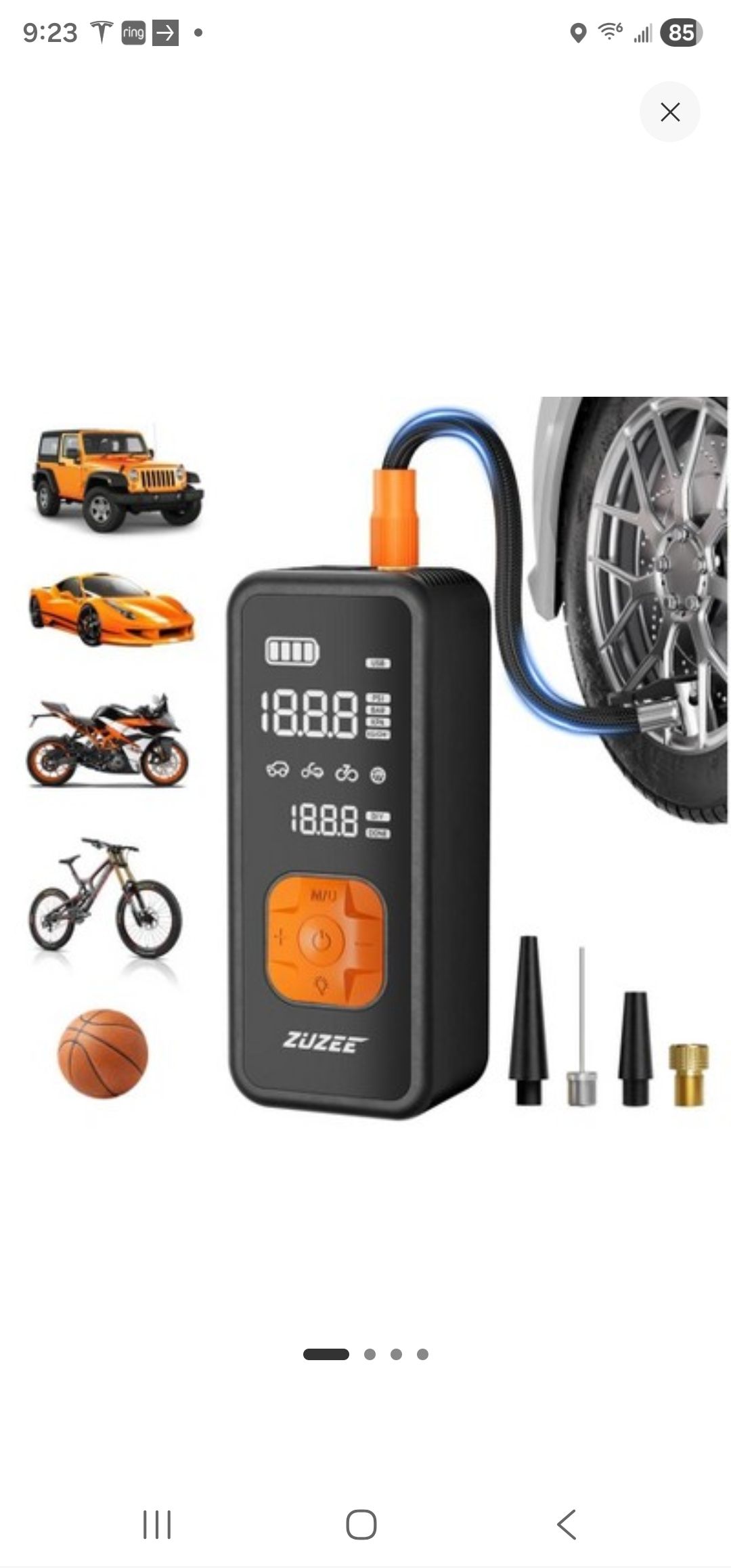 Ultra Portable tire inflator Rechargeable - 1