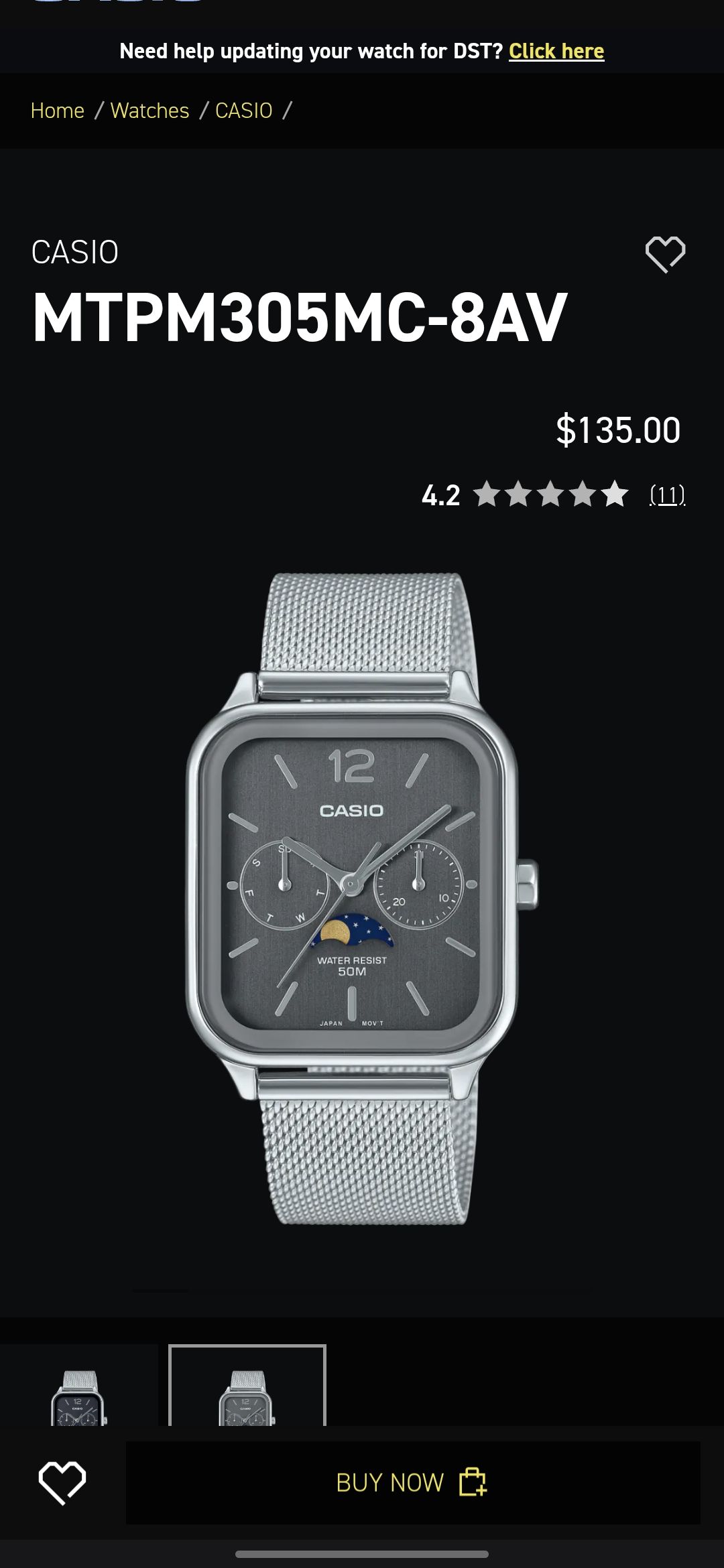 1회 착용 카시오 문페이지 시계판매합니다. - 1