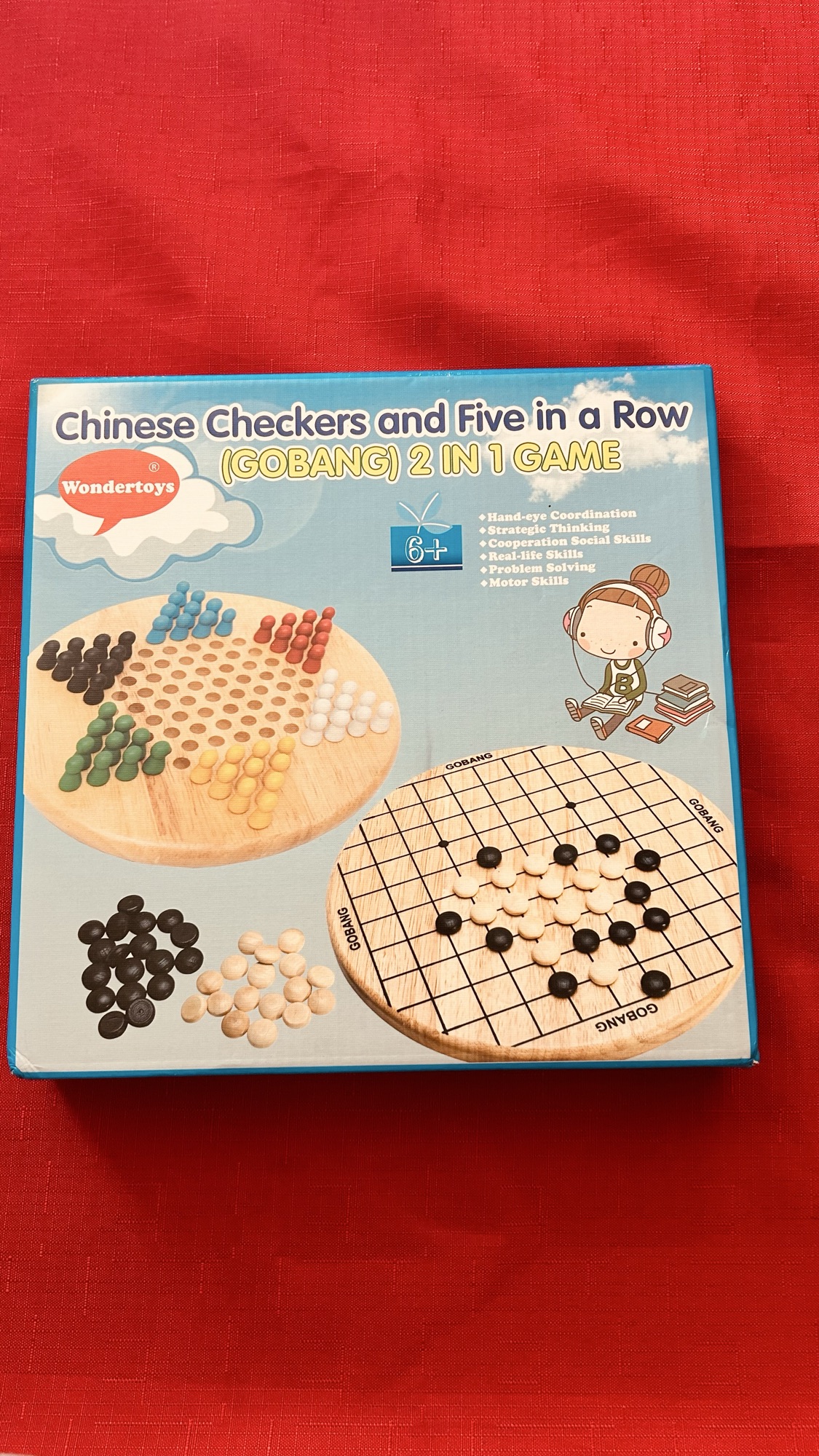 원목 오목 & 차이니즈 체커 2-in-1 보드게임 세트 - 1