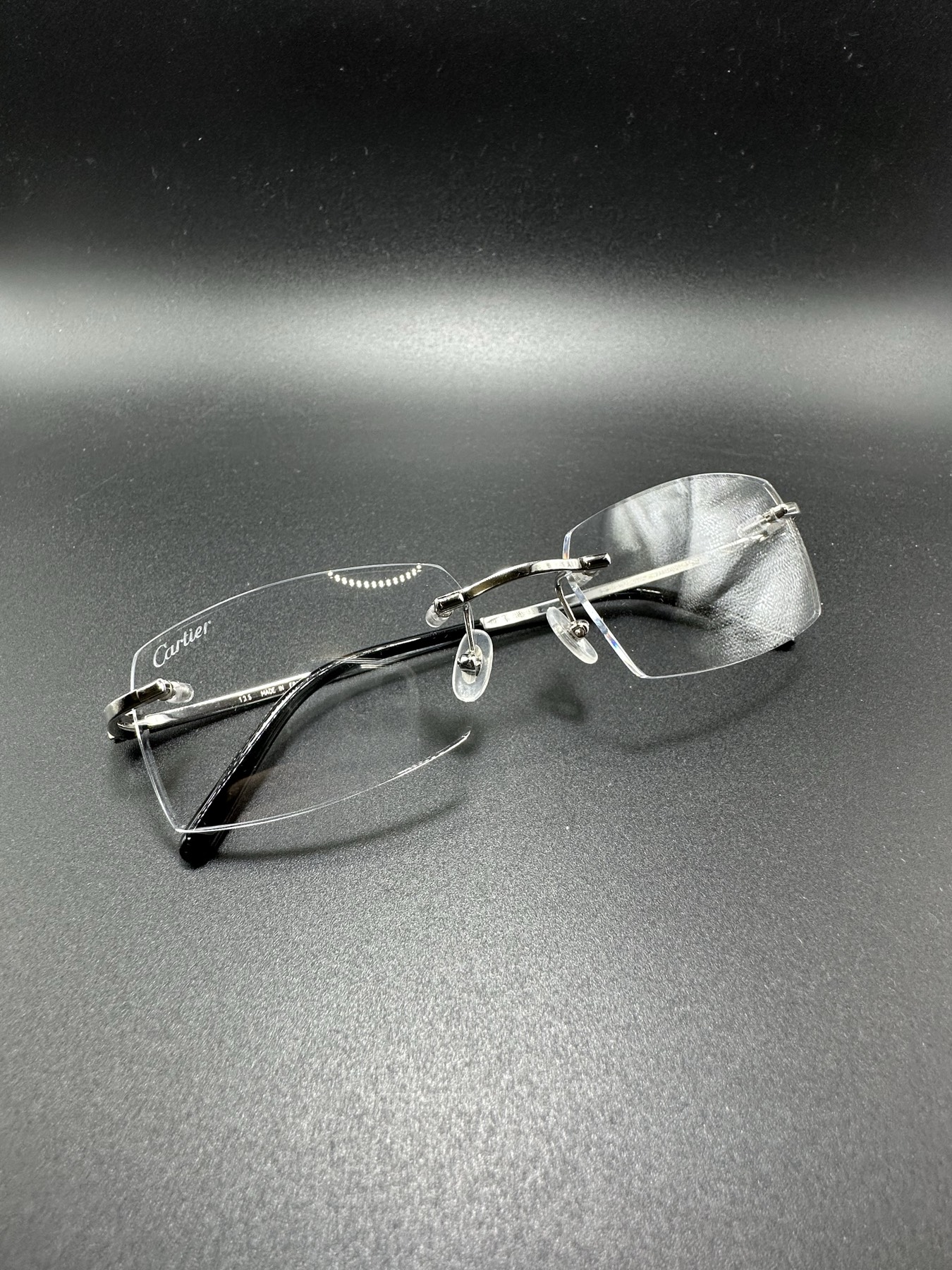 빈티지 까르띠에 플레티넘 무테안경 라나크 오닉스 스톤 소장가치 높음 - 1