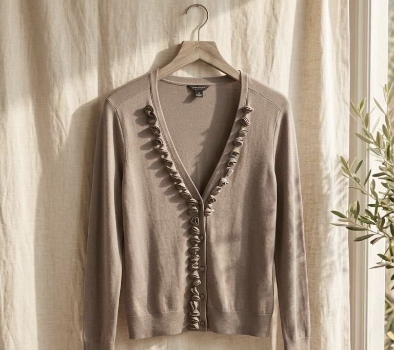 앤 테일러(Ann Taylor) 러플 포인트 가디건 - 1