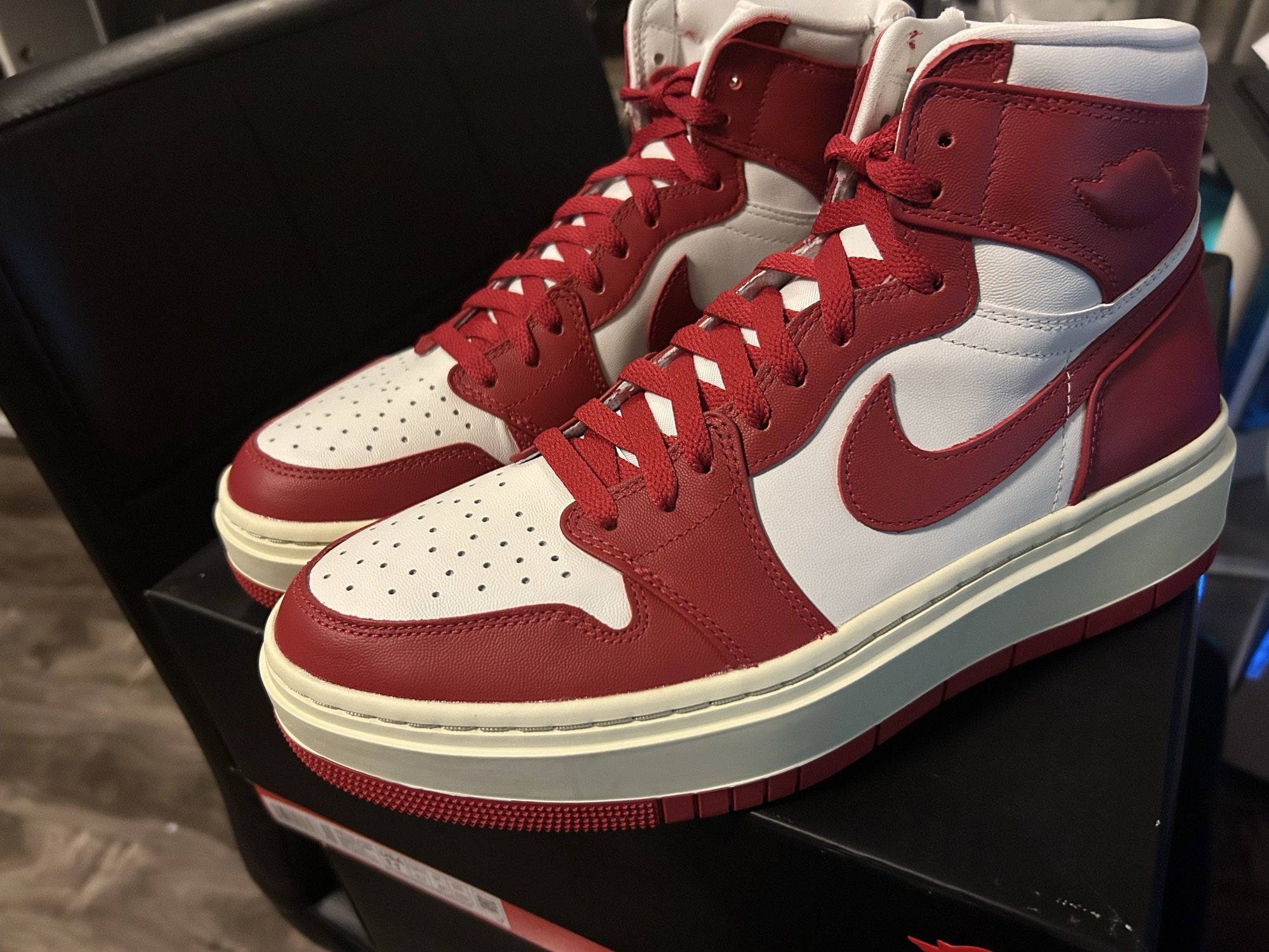 나이키 9.5, 11 ,265 ,280 W) 조던 1 엘리베이트 하이 바시티 레드 - 1