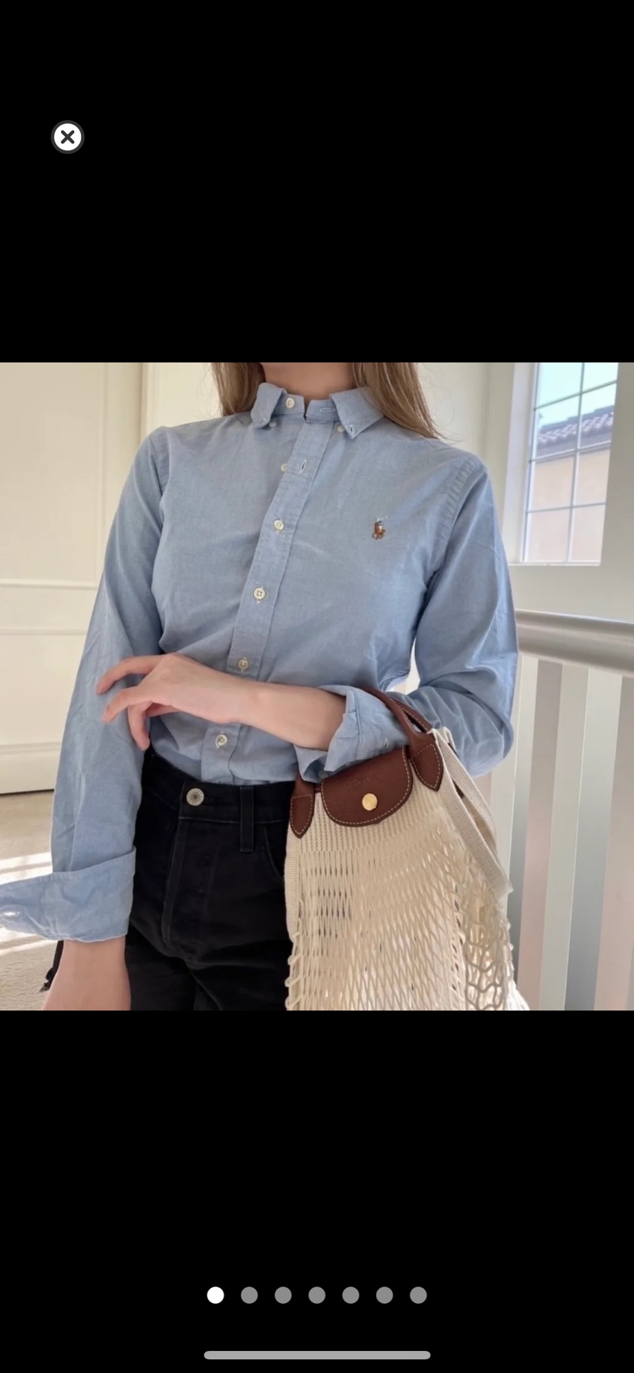 새상품 폴로 랄프로렌 블루 옥스포드 긴팔 셔츠 (슬림핏) XS - 1