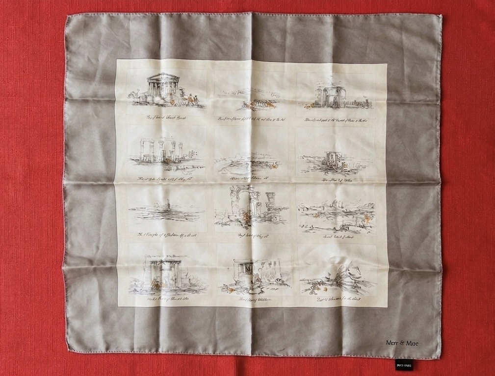 100% 실크 스카프 - Mare & More (33x33인치) - 1