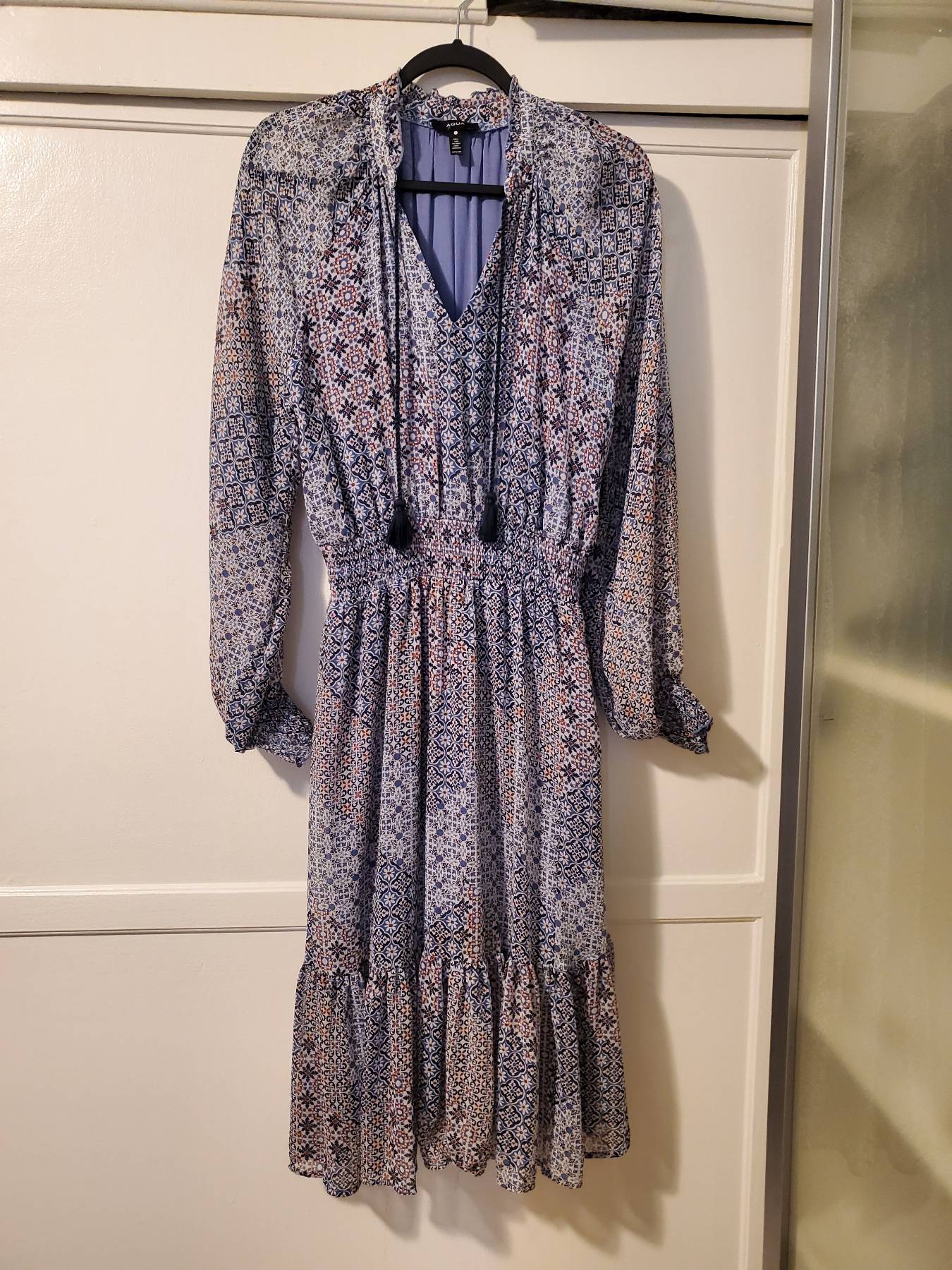 New! M, Aqua dress - 네이비/핑크 톤 - 1