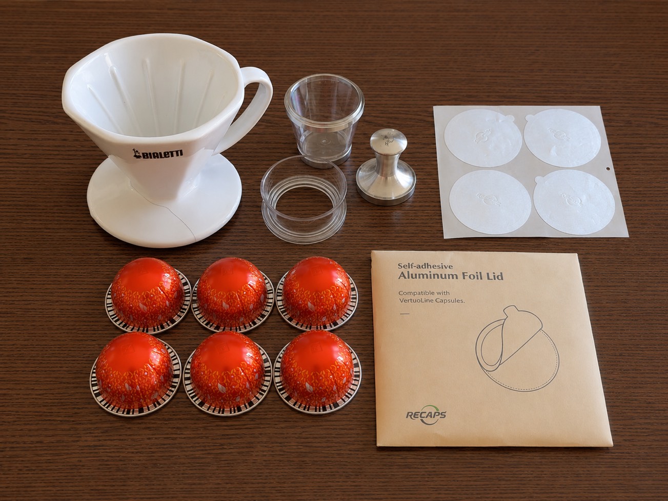 Bialetti 세라믹 드리퍼 + 네스프레소 버츄오 재사용 캡슐 세트 - 1