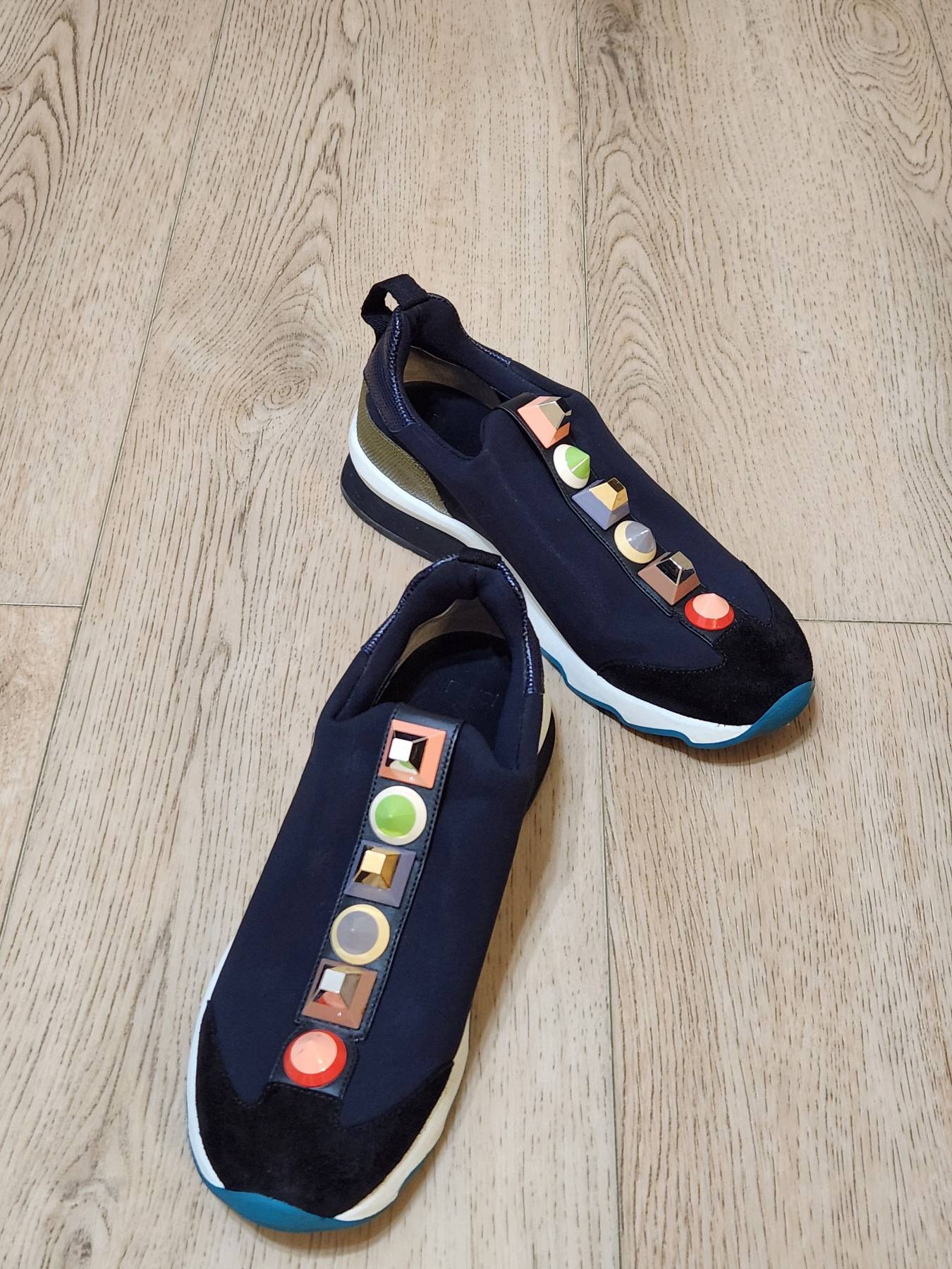 Fendi black studded sneakers - 1