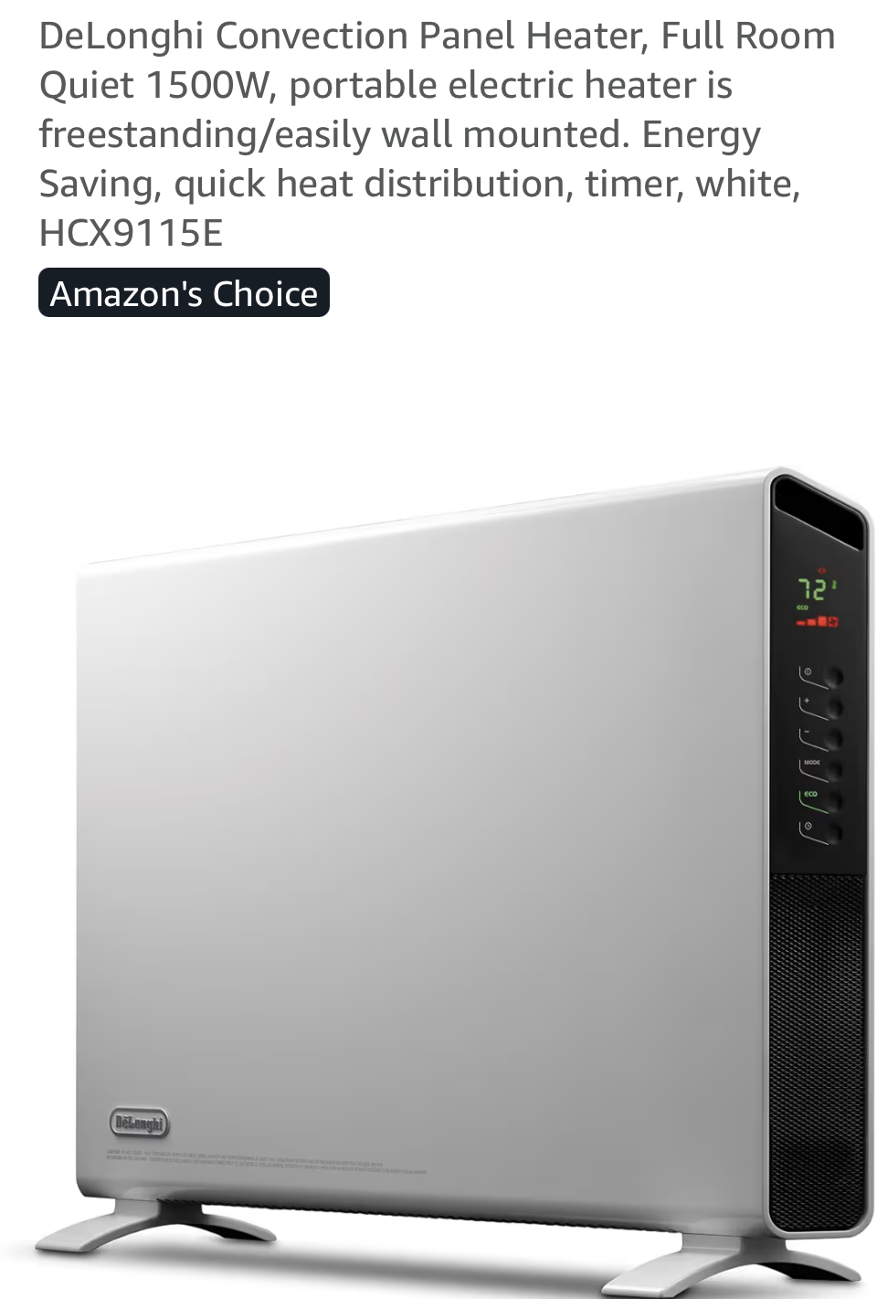 DeLonghi 컨벡션 패널 히터 1500W HCX9115E - 1
