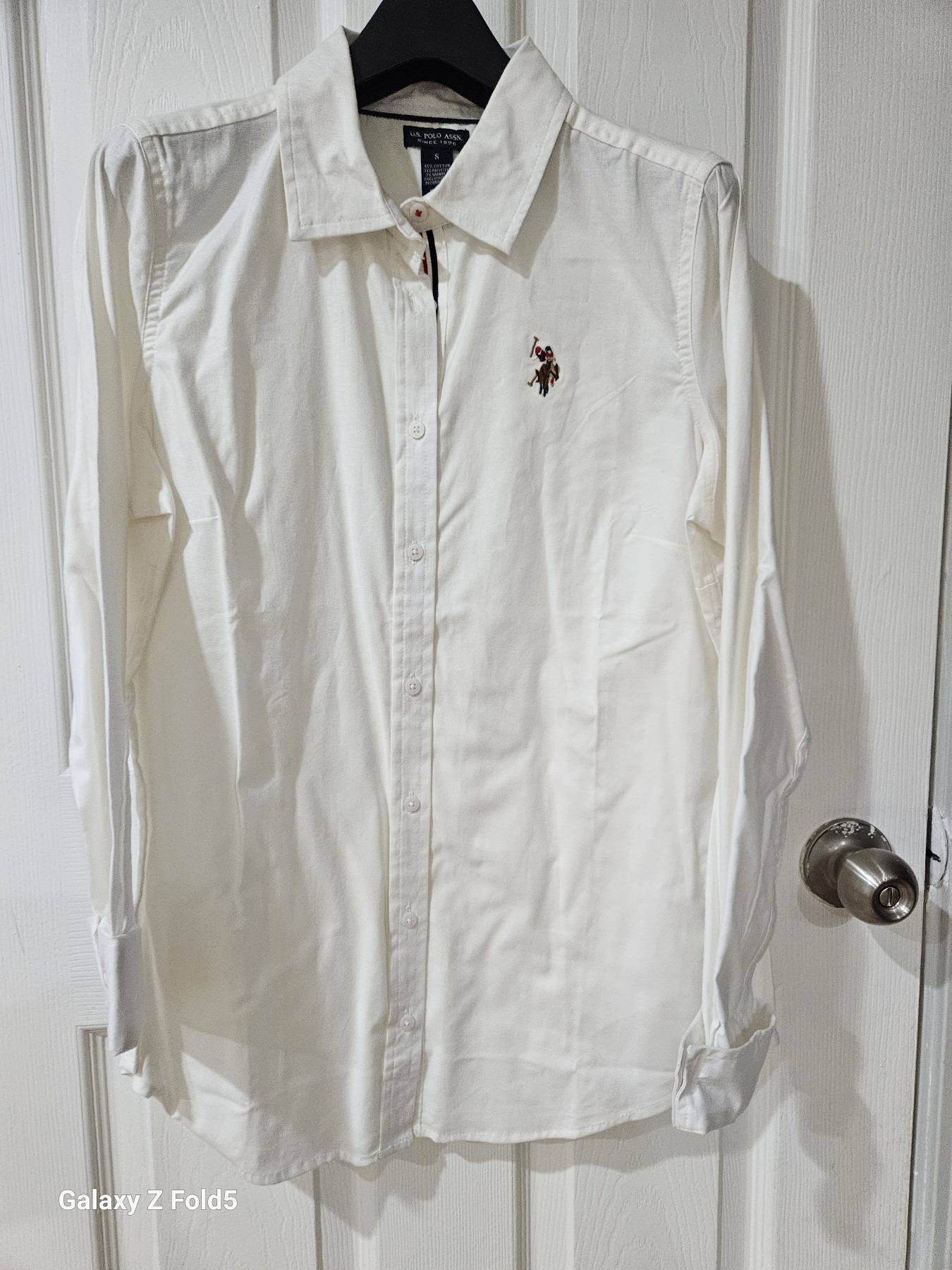 US Polo Assn 화이트 긴팔 셔츠, S - 1