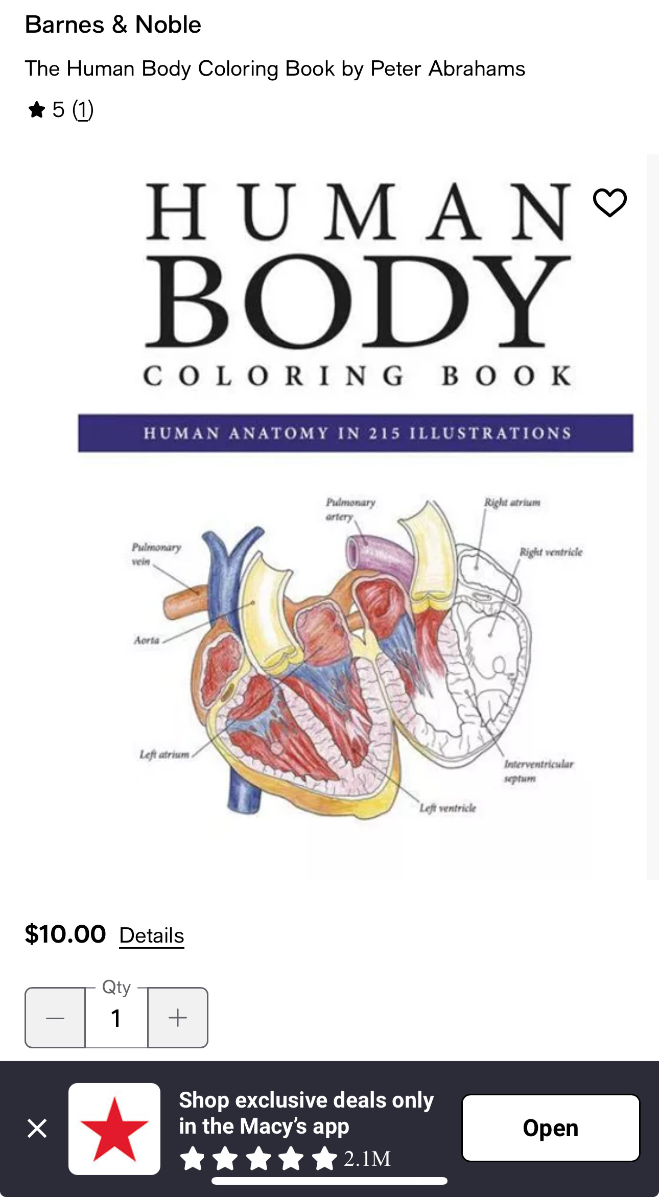 Human body color book 바디 해부 컬러북 - 1