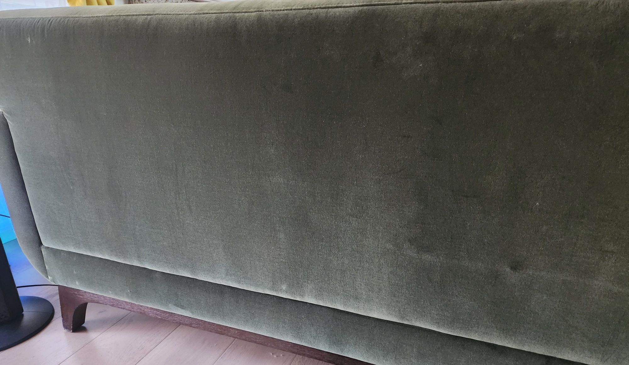 올리브 그린 패브릭 소파 86"×32×18 - 1