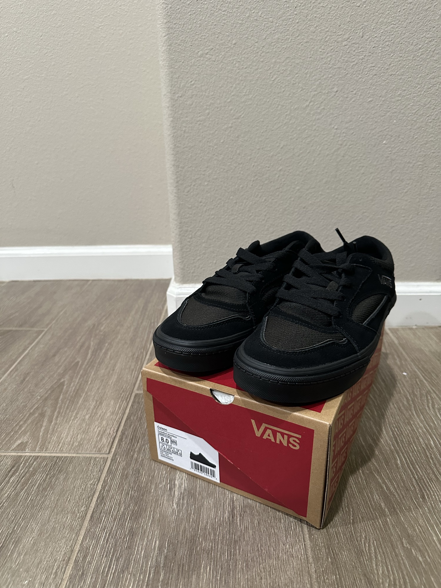 VANS Colson 올블랙 스니커즈 (새상품) - 사이즈 8M - 1