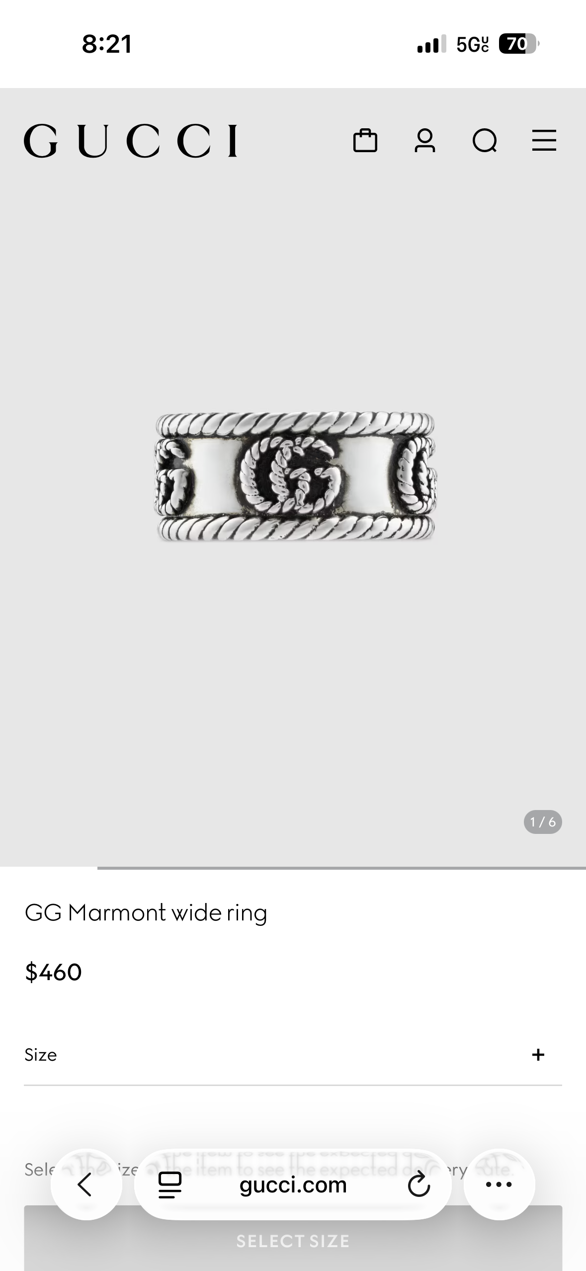 GG Marmont wide ring - 1