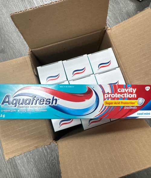 Aquafresh 불소 치약 쿨민트 12개입