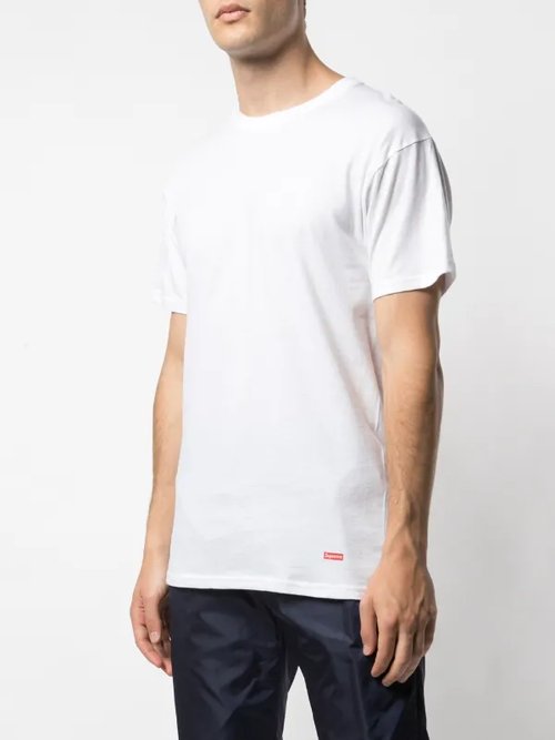 [미사용] 슈프림 흰 티 x5 Supreme Hanes Tagless T-shirt 5개 pack (Sm)