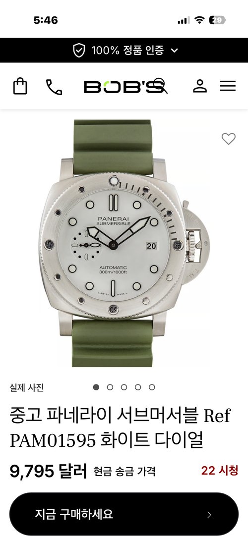 정품 파네라이 시계