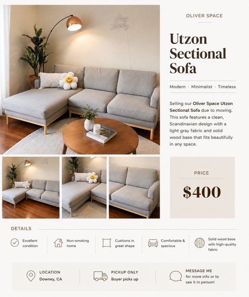 Oliver Space Utzon Sectional Sofa 소파