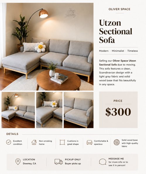 Oliver Space Utzon Sectional Sofa 소파