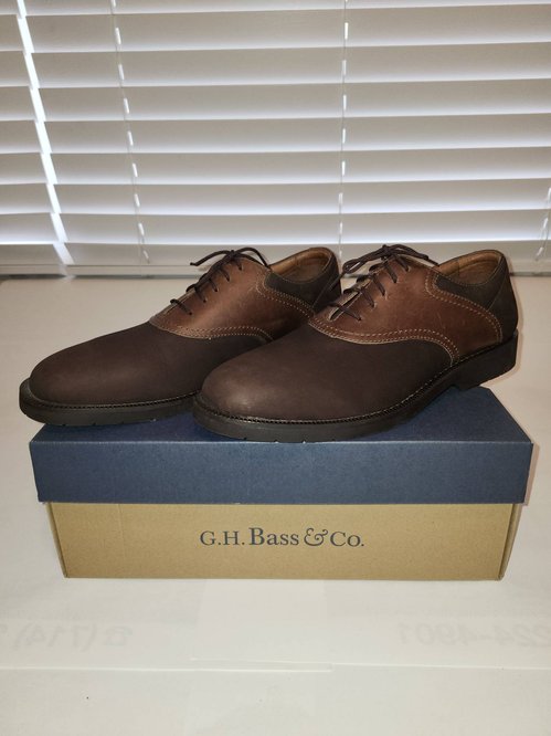 (새 상품) G.H.Bass 투톤 옥스포드 가죽 구두 10.5