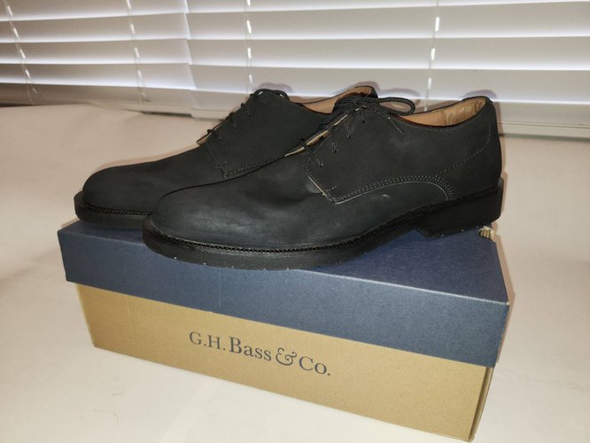 (새 상품) G.H. Bass 검은색 가죽 옥스포드 구두10.5