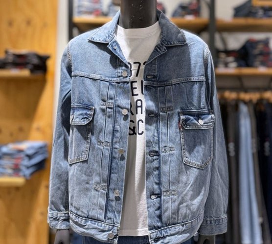 Authentic Levi's Premium Type II Selvedge Denim Trucker Jacket Blue Sky Color
