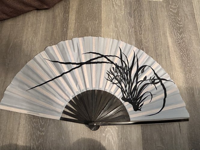 난초 그림 부채