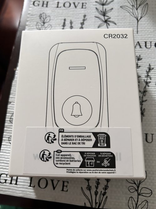 CR2032 무선 초인종 (화이트)