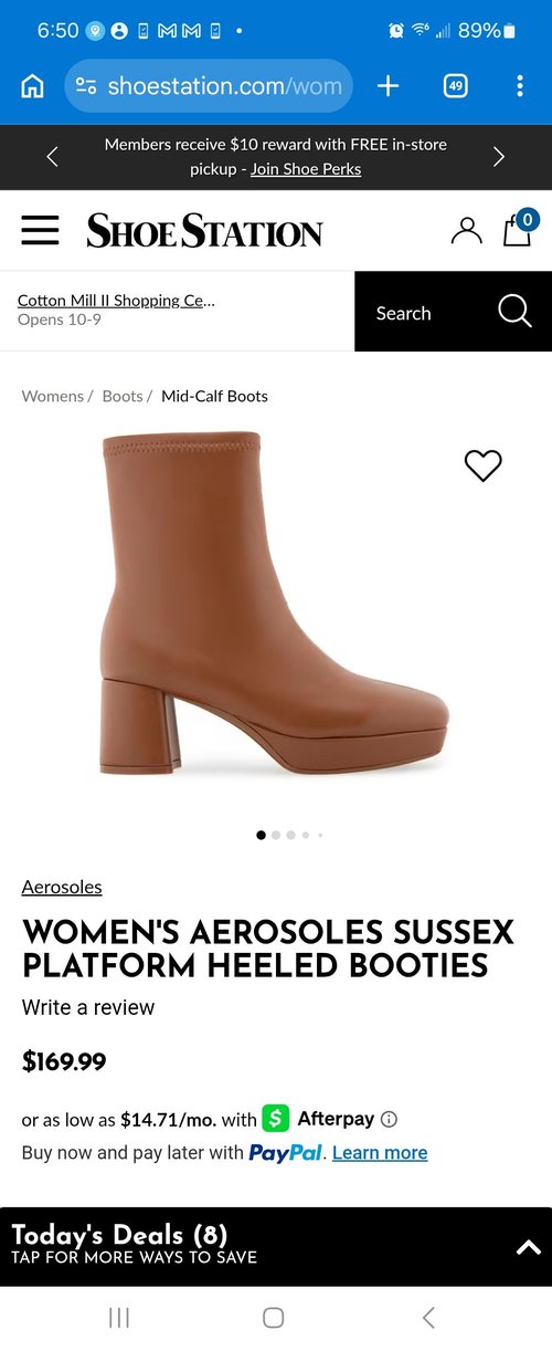 Aerosoles Sussex Block Heel Platform Boots 사이즈 5.5