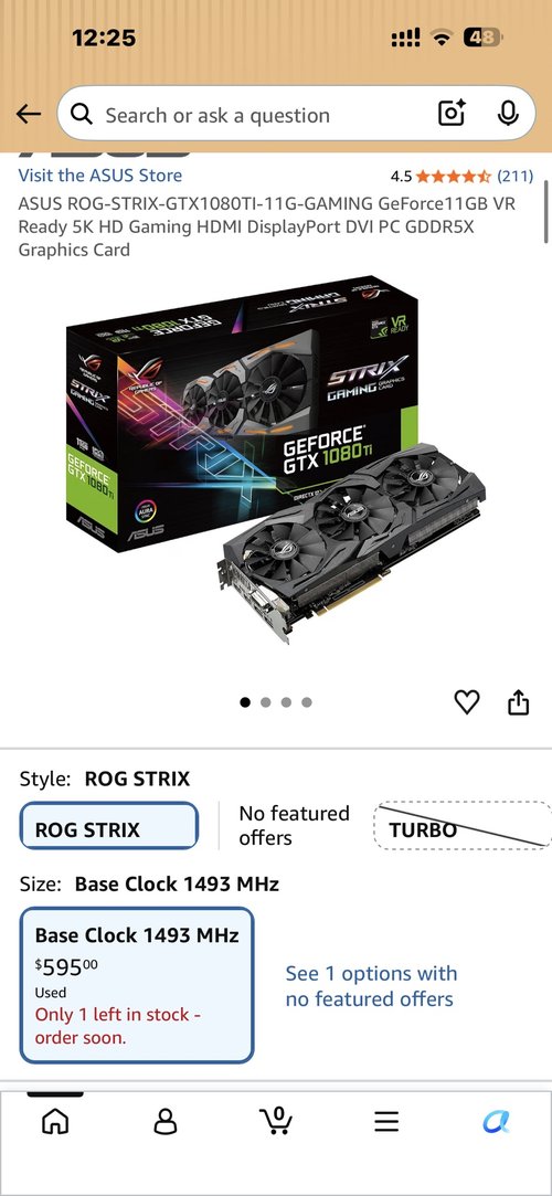 ASUS ROG STRIX GTX 1080Ti 그래픽카드