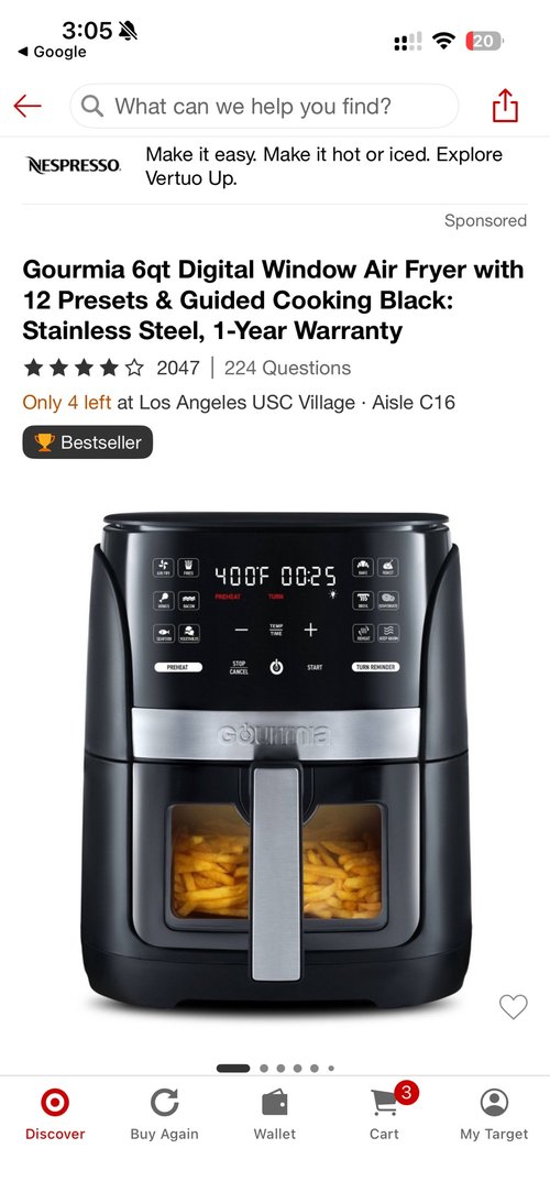 Gourmia 에어프라이기 Air Fryer