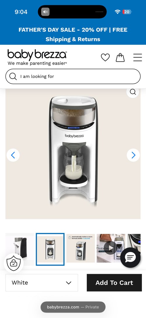 Baby Brezza 분유 자동온도 조유기 화이트