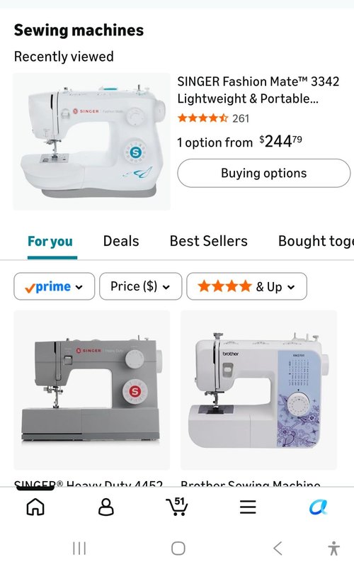 SINGER Fashion Mate 3342 경량 휴대용 재봉틀