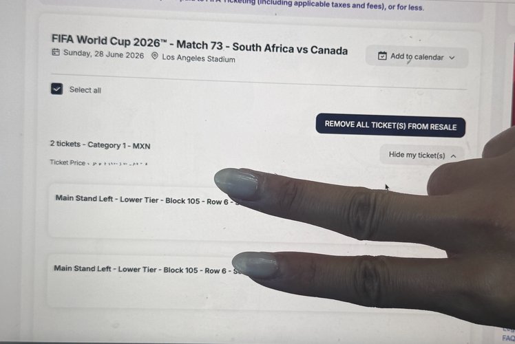 FIFA 2026 월드컵 티켓 2장 한정