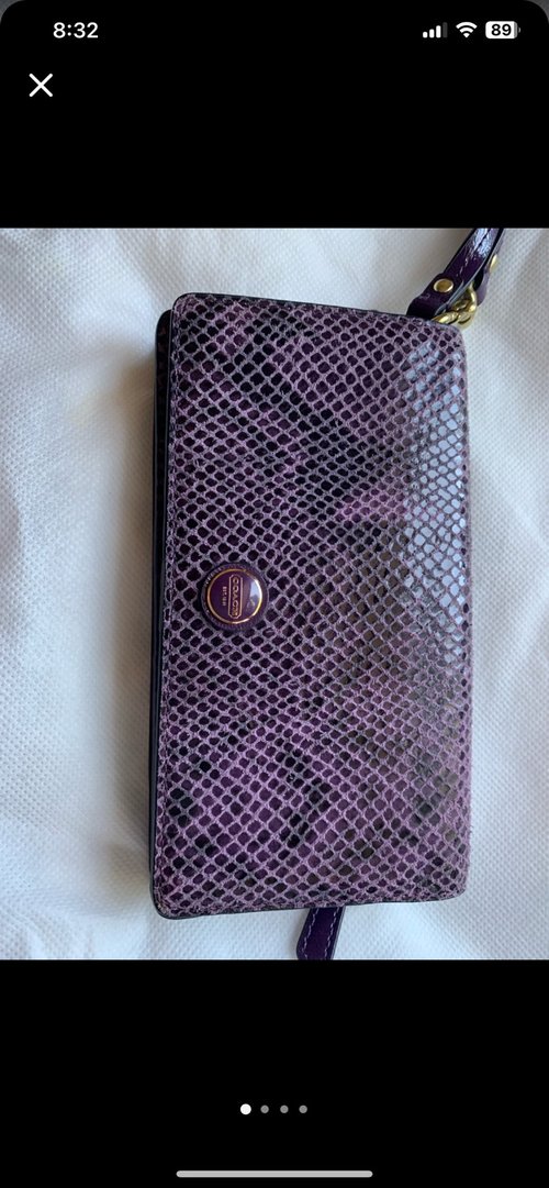 Coach 코치 지갑 뱀무늬 패턴 purple