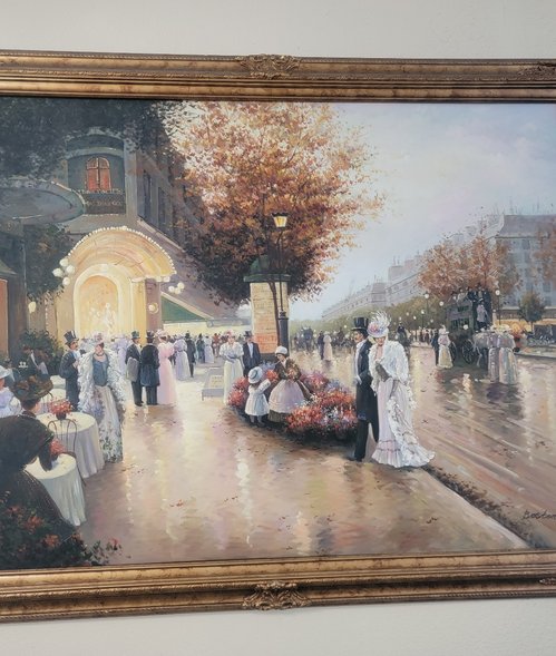 그림 유화 시카고의 겨울