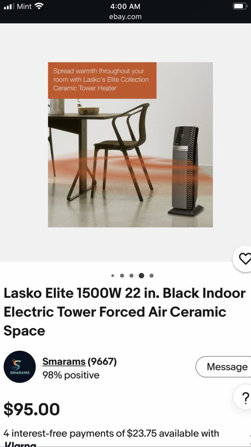 LASKO 터치스크린 히터와 미니 히터