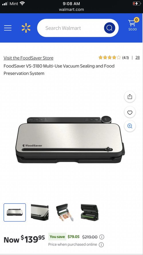 새 컨디션 FoodSaver(진공포장기)와 새 진공팩