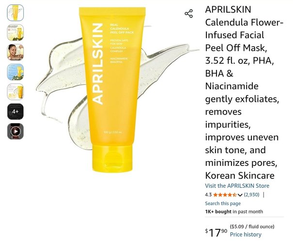 APRILSKIN 캘렌듈라 플라워 필 오프 마스크