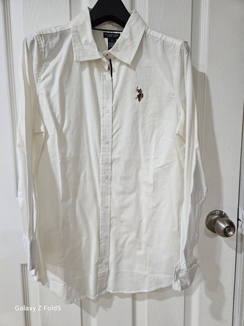 US Polo Assn 화이트 긴팔 셔츠, S