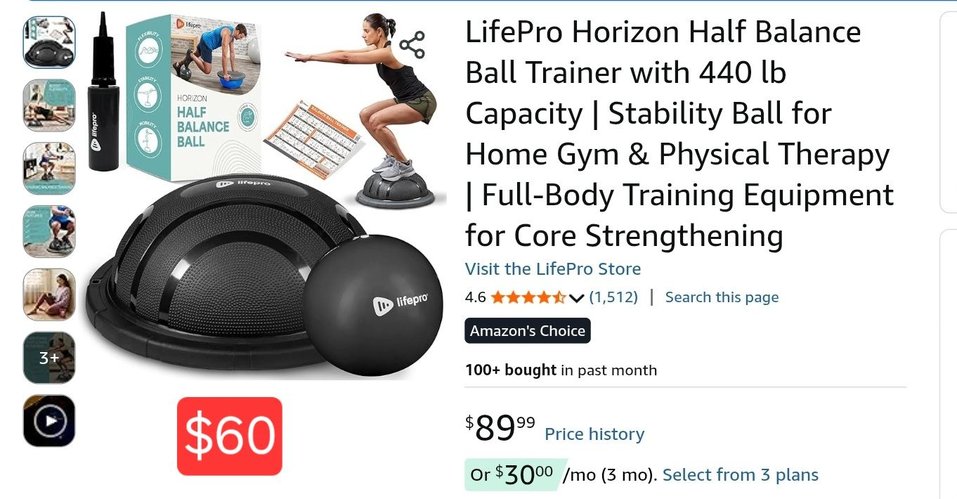 LifePro Horizon 반홀펀스 볼 트레이너 440lb및 외