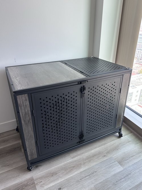 XL 헤비듀티 강아지 케이지, 바퀴 있음 - $220