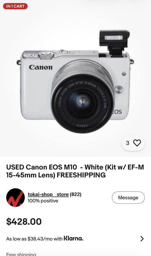 뉴) Canon 미러리스 카메라 eos m10
