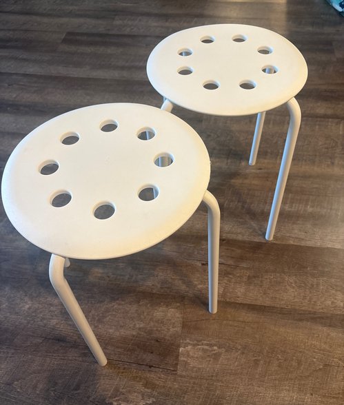 IKEA Marius 스툴 2개(화이트)