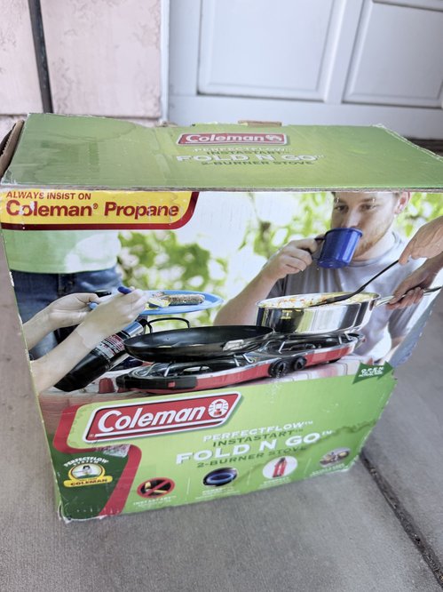 Coleman Fold N Go 2-Burner Stove 야외용, 백야드, 캠핑용 버너