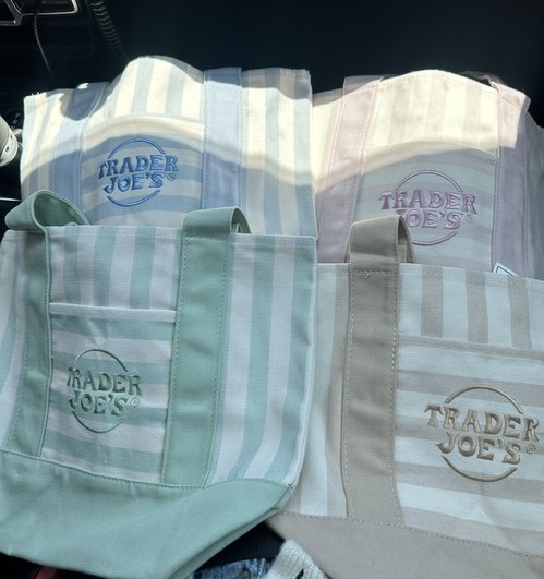 Trader Joe's 에코백 4개 세트 스트라이프 미사용