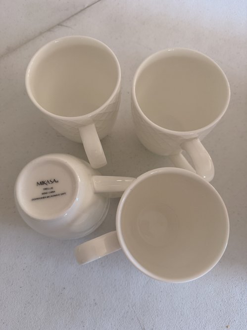 Mikasa TRELLIS Bone China 머그컵 4개 세트